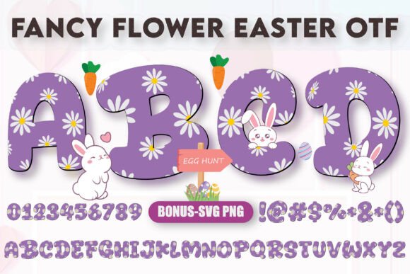 Fancy Flower Easter Font for Springtime Design